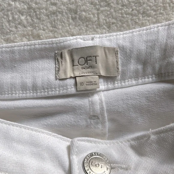 LOFT Women's White Denim Skirt Size 10 - Picture 5 of 5